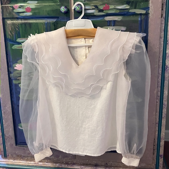 Fancy Linen Blouse - Picture 1 of 8